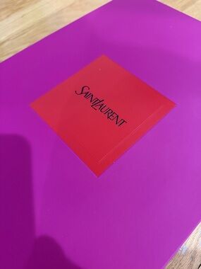 Saint Laurent Bright Fuchsia Box with Red Logo Plaque